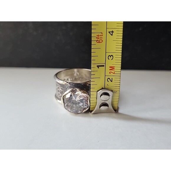 Silpada Queen For A Day 925 Sterling Silver Cubic Zirconia Floral Ring SIZE US 9 - Picture 9 of 10
